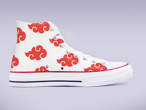 Akatsuki Clouds High Top Canvas Sneakers - Naruto - Bright Edition