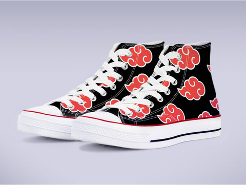 Akatsuki Clouds High Top Canvas Sneakers - Naruto - Dark Edition