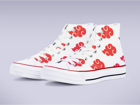 Akatsuki Clouds High Top Canvas Sneakers - Naruto - Bright Edition