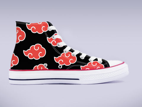 Akatsuki Clouds High Top Canvas Sneakers - Naruto - Dark Edition